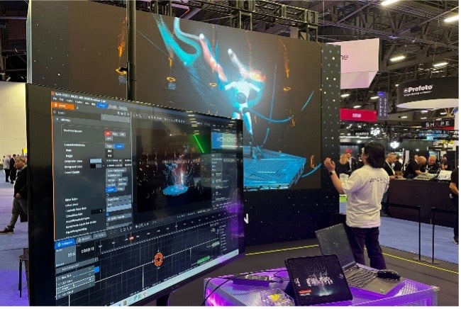 Photo of convention floor displays
