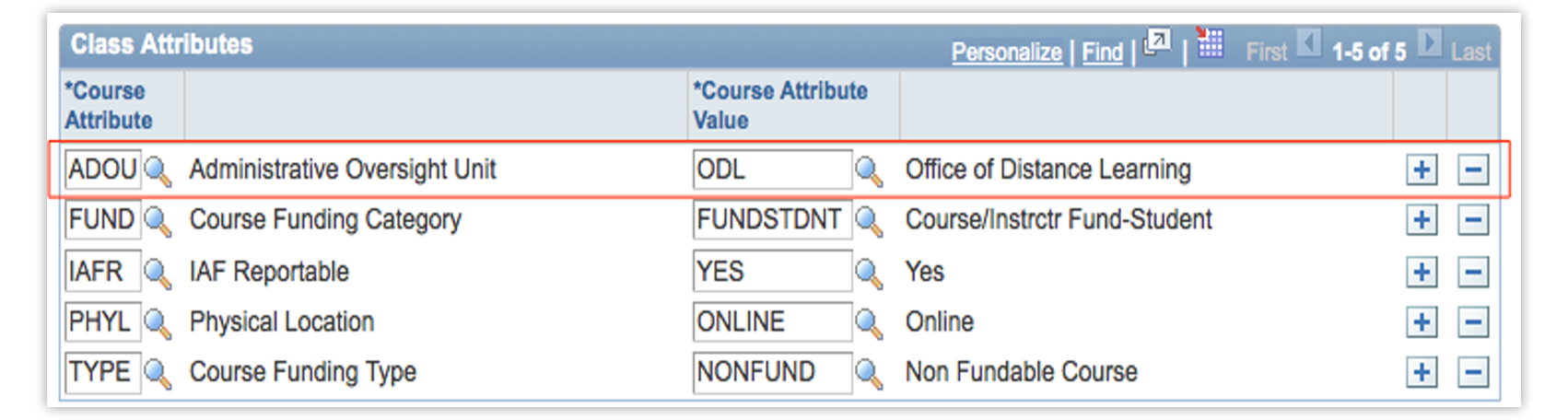Screenshot of Student Central
