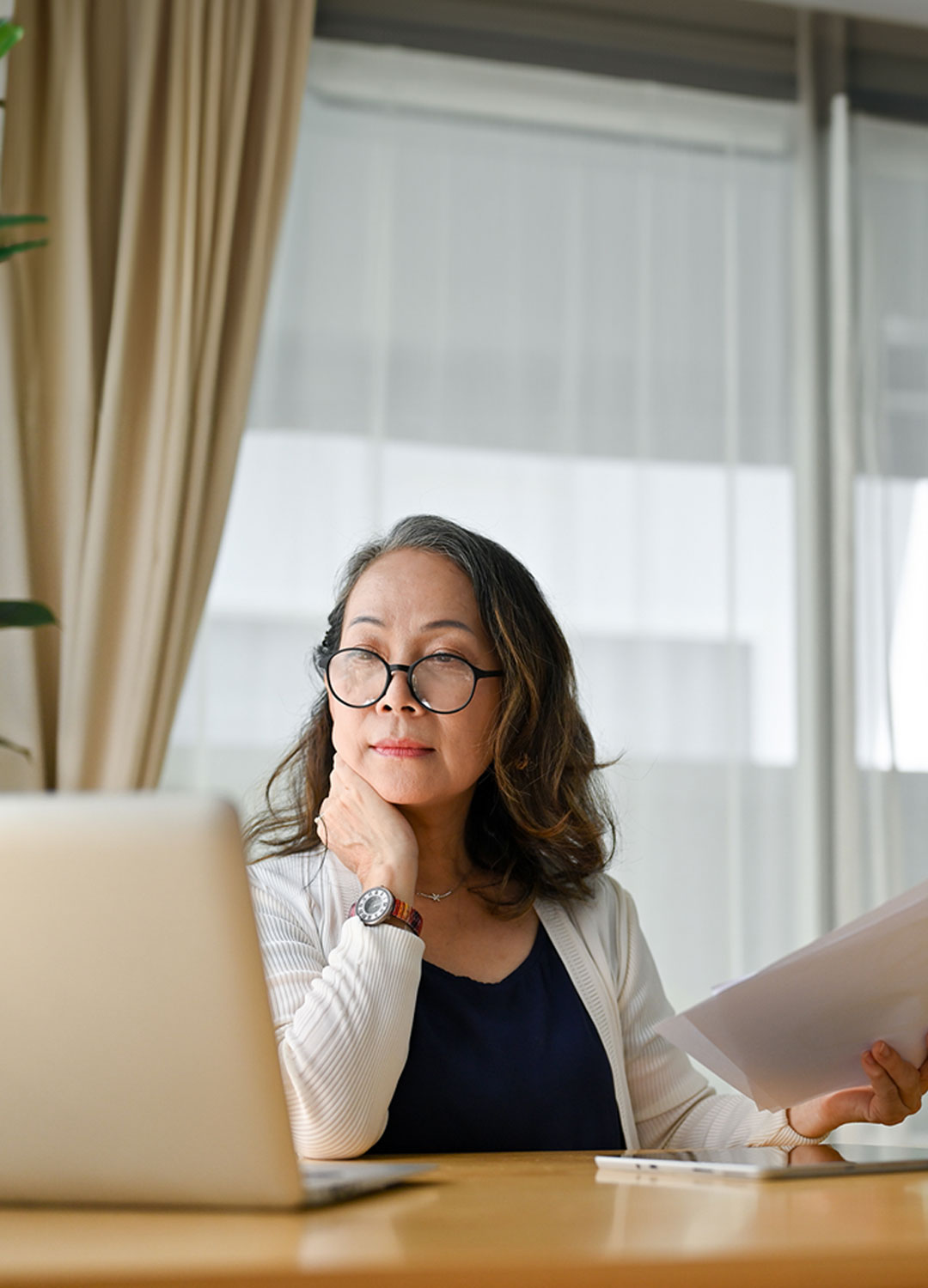 Image of instructor on computer