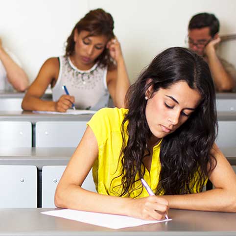 Image of a student taking an exam